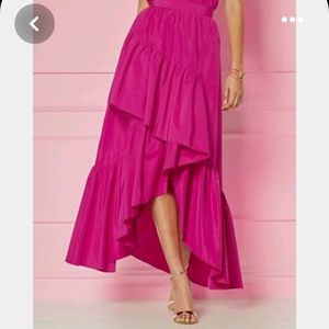NY&C Eva Mendes Glinda Ruffled high Low skirt